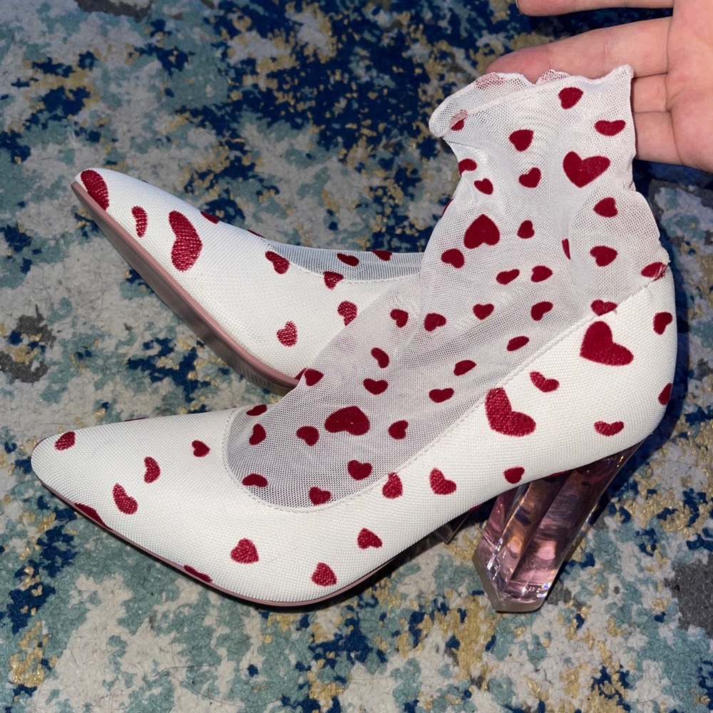 VALENTINES DAY X DOLLSKILL SHEER HEART BOOTIES
